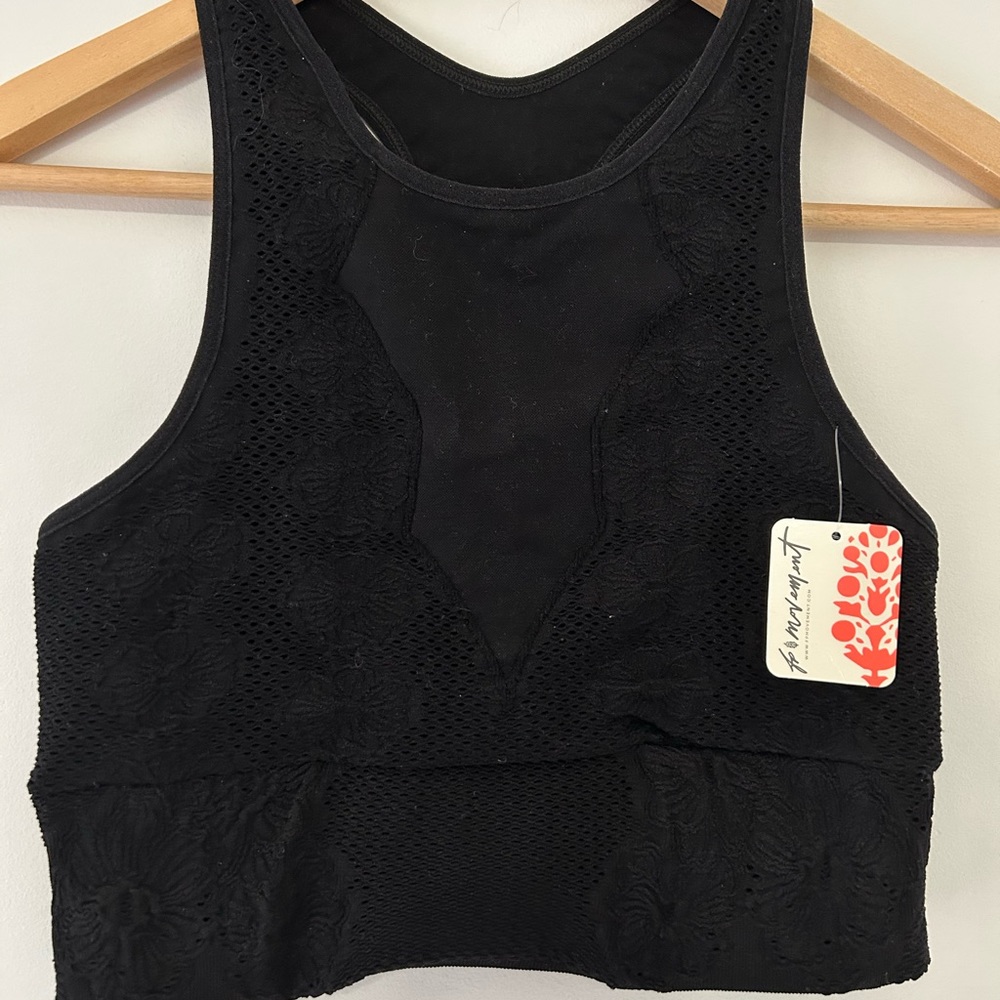 Free People Movement NWT Sports Crop Bra Black Size XL - Picture 2 of 5